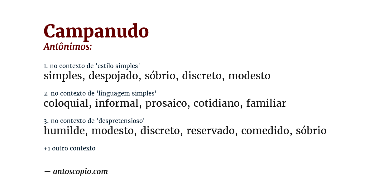 Antônimo de campanudo