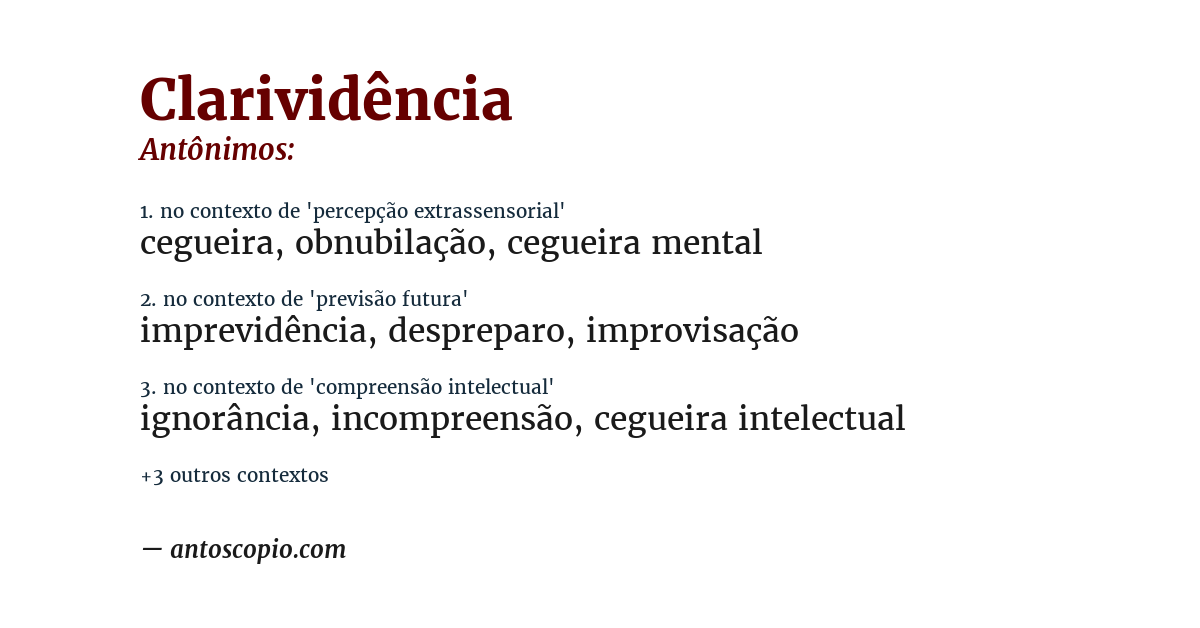 Antônimo de clarividência