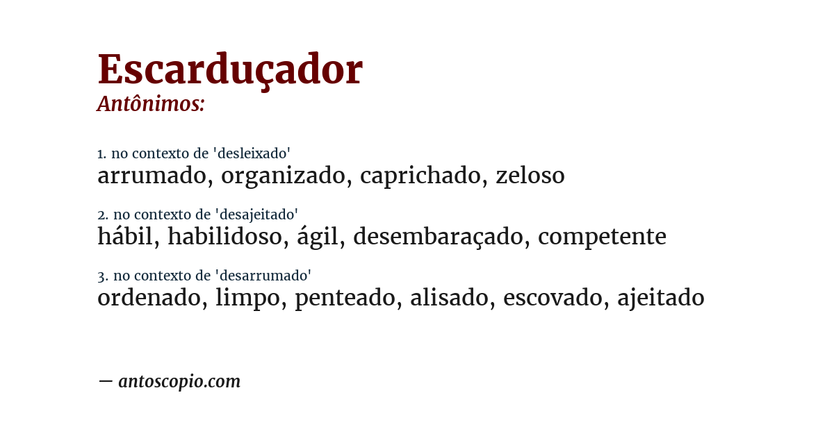 Antônimo de escarduçador