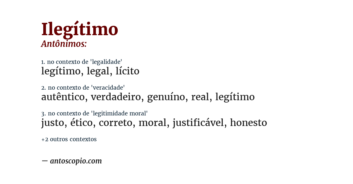 Antônimo de ilegítimo