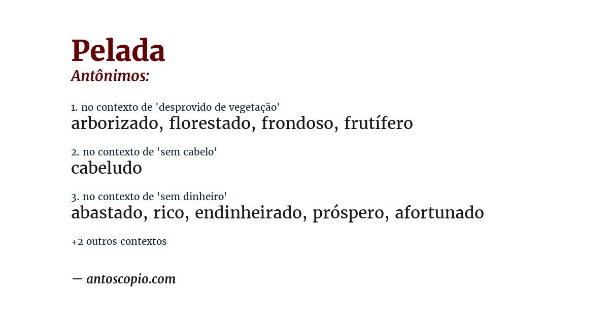 Antônimo de pelada