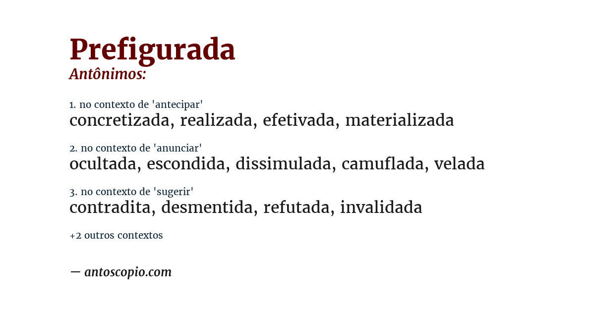 Antônimo de prefigurada