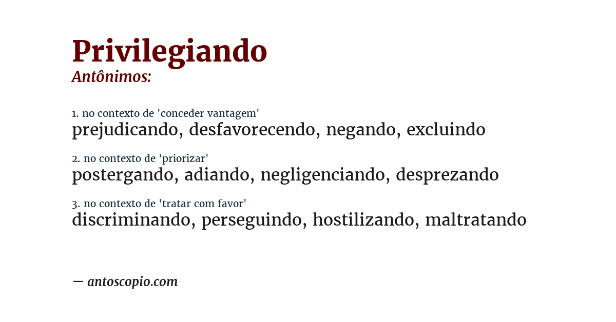 Antônimo de privilegiando