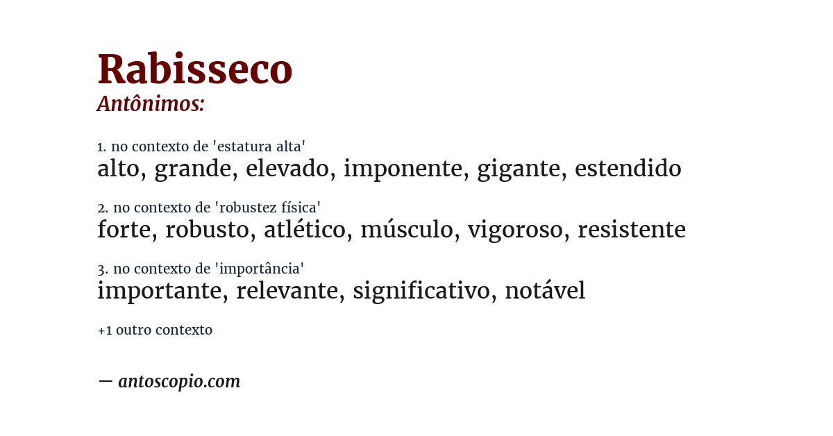 Antônimo de rabisseco