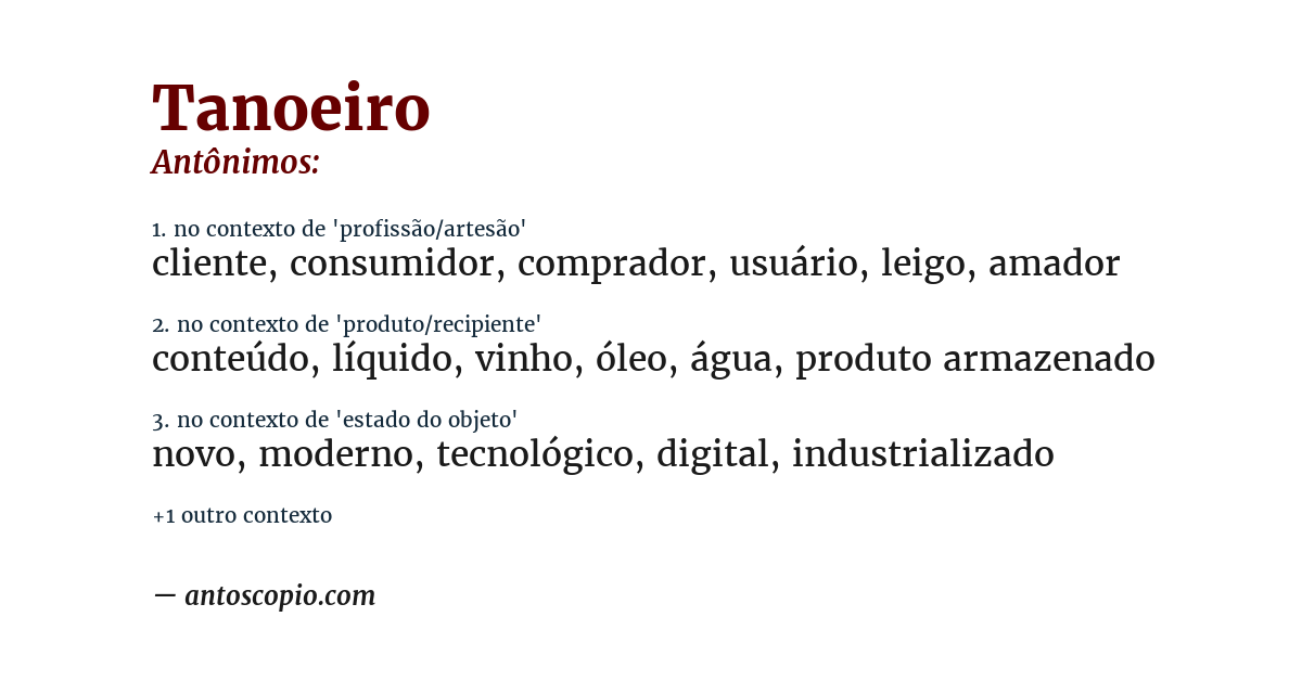 Antônimo de tanoeiro