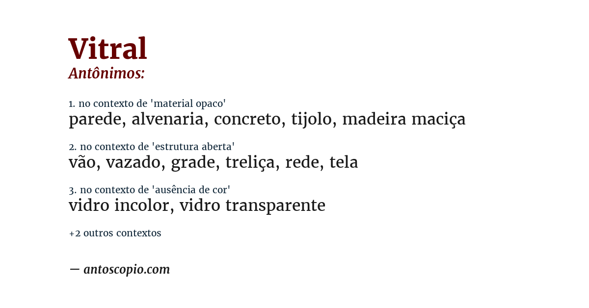 Antônimo de vitral