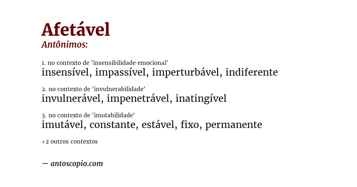Antônimo de afetável