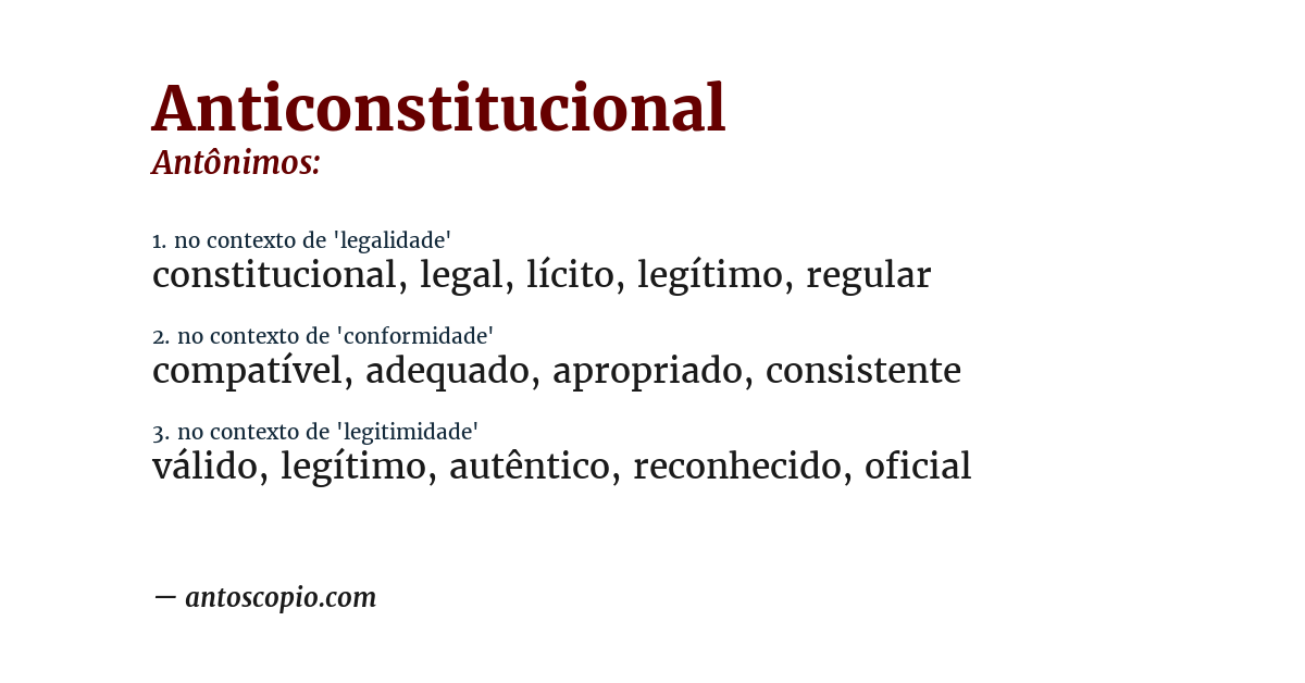 Antônimo de anticonstitucional