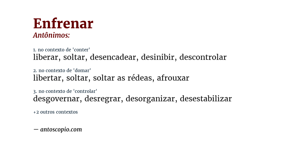 Antônimo de enfrenar