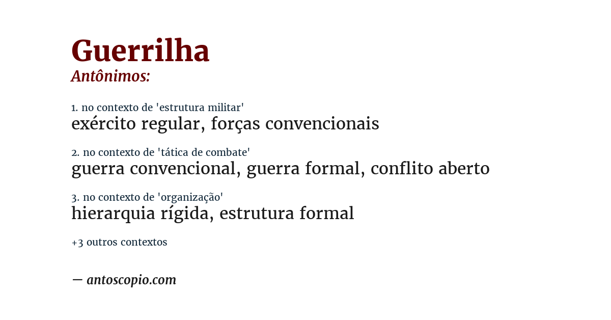 Antônimo de guerrilha