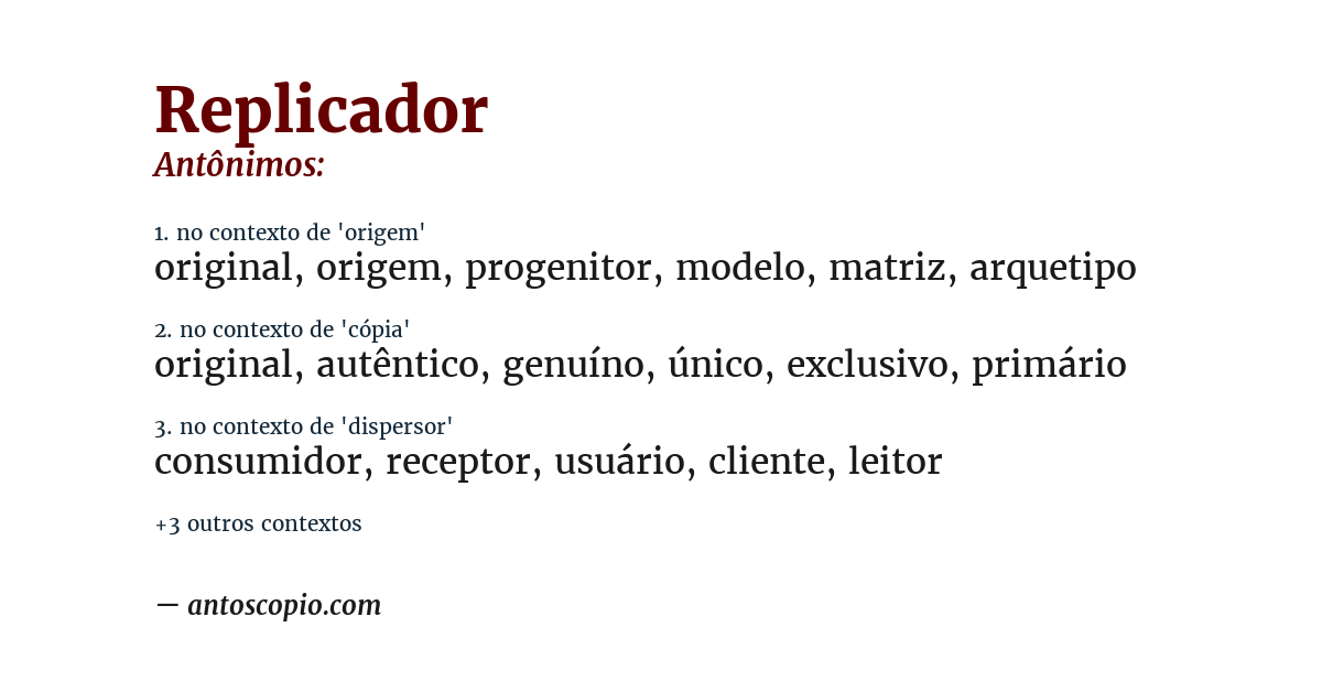 Antônimo de replicador
