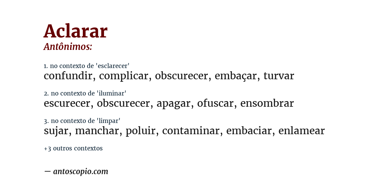 Antônimo de aclarar
