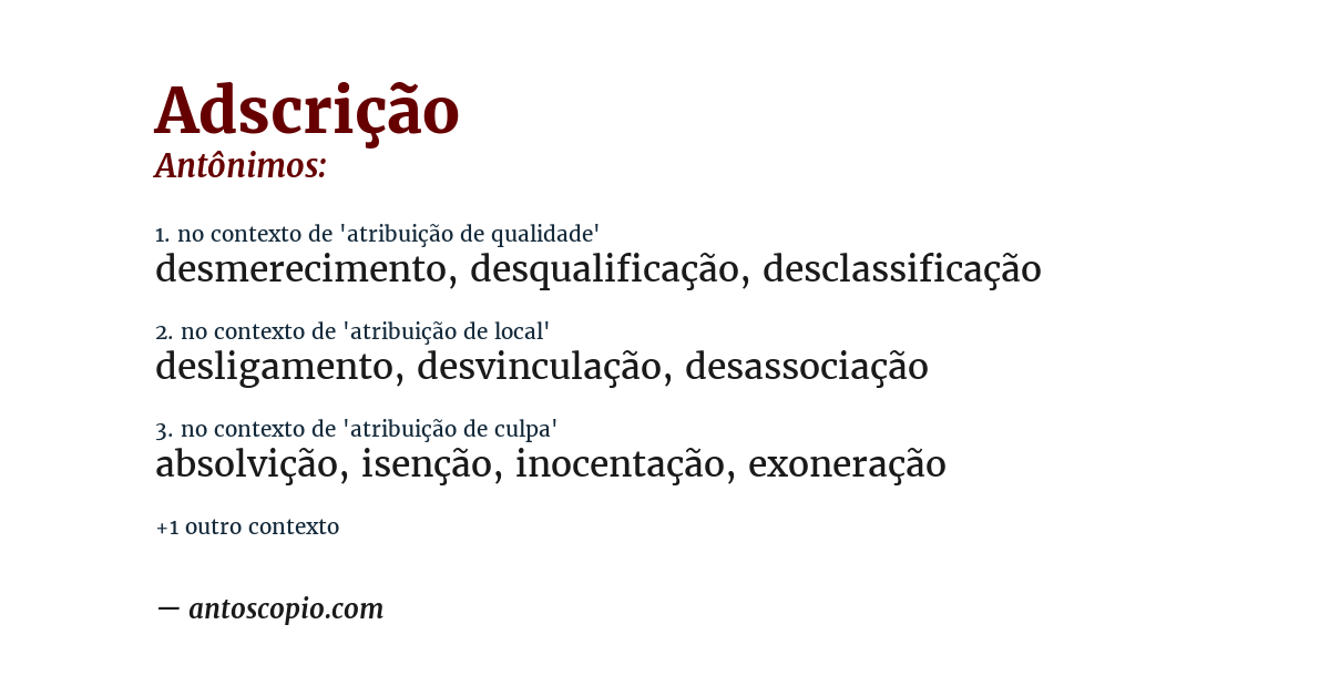 Antônimo de adscrição
