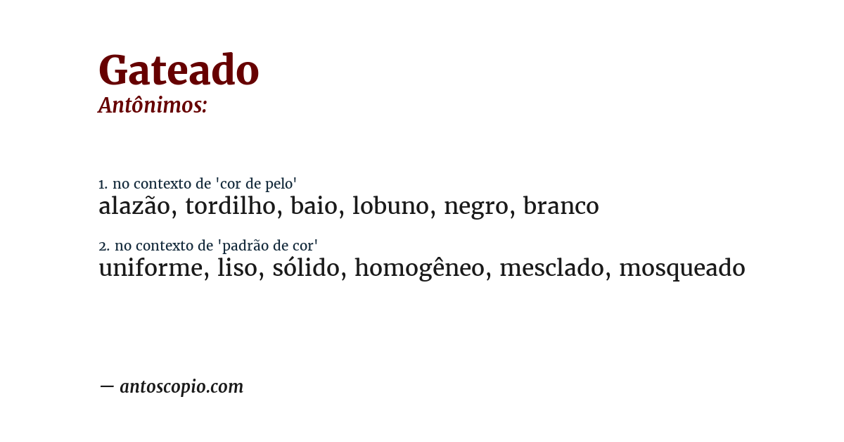 Antônimo de gateado