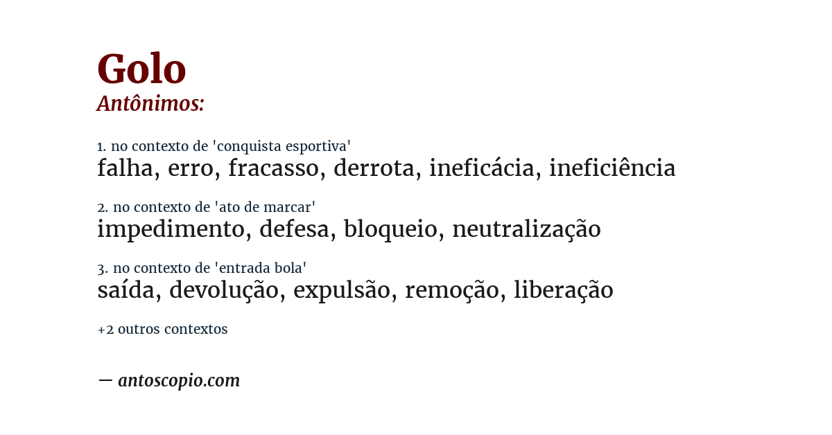 Antônimo de golo