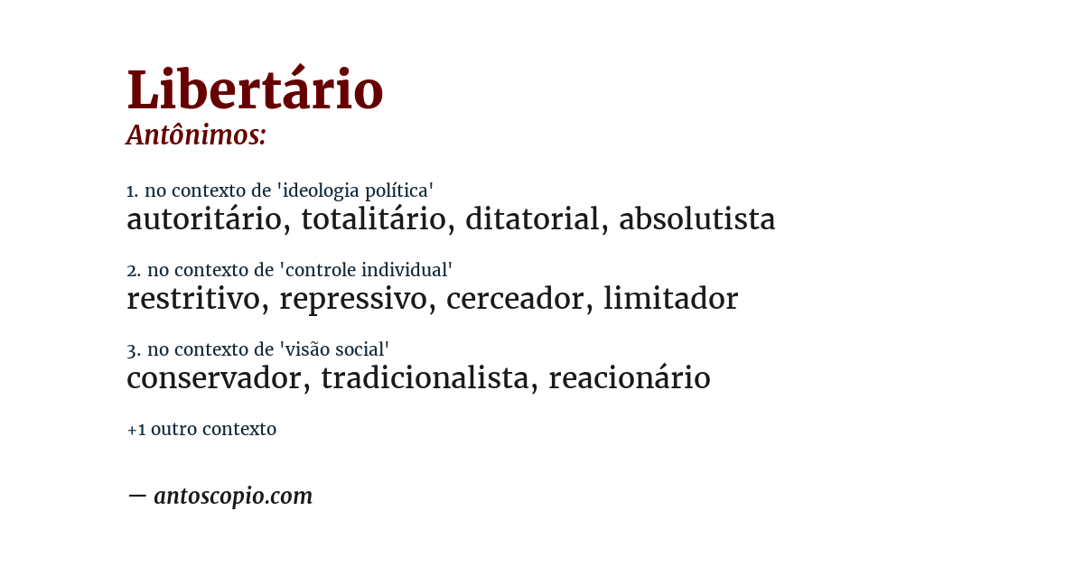 Antônimo de libertário