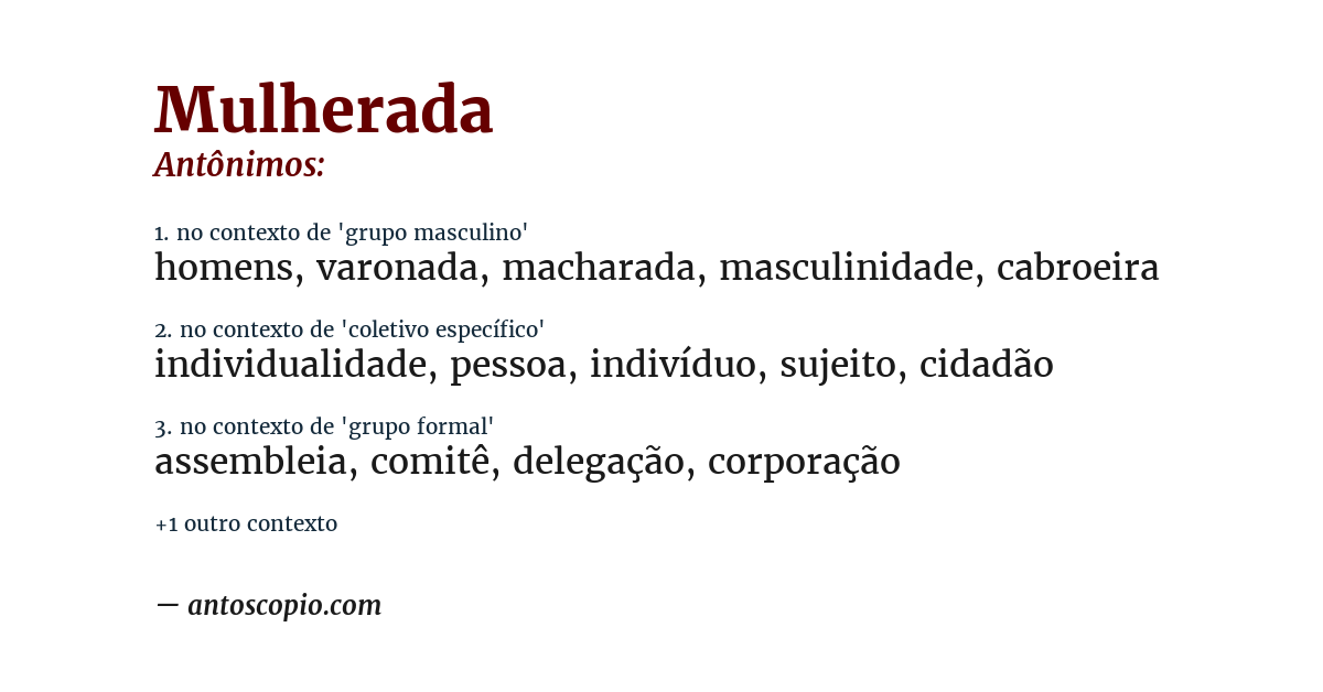 Antônimo de mulherada