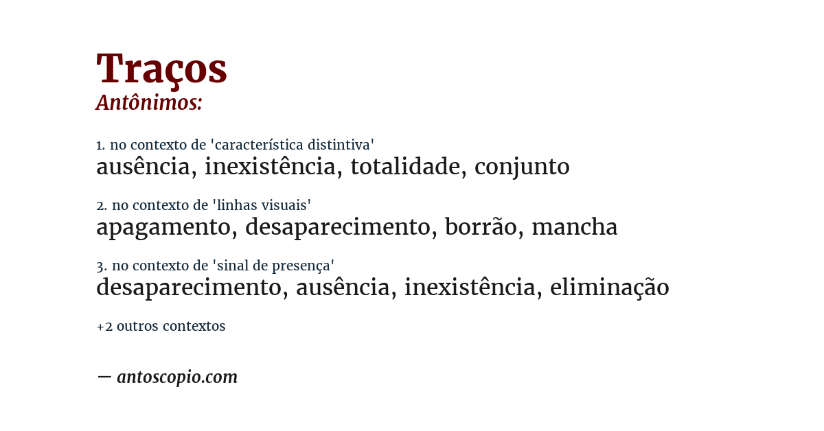 Antônimo de traços