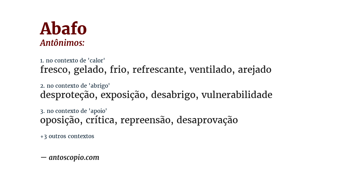 Antônimo de abafo
