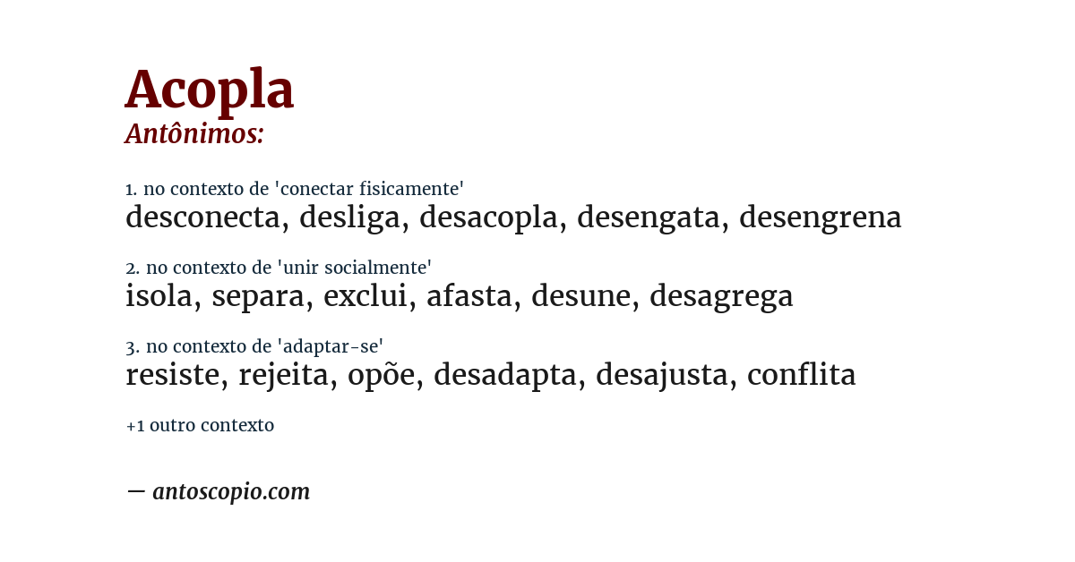Antônimo de acopla