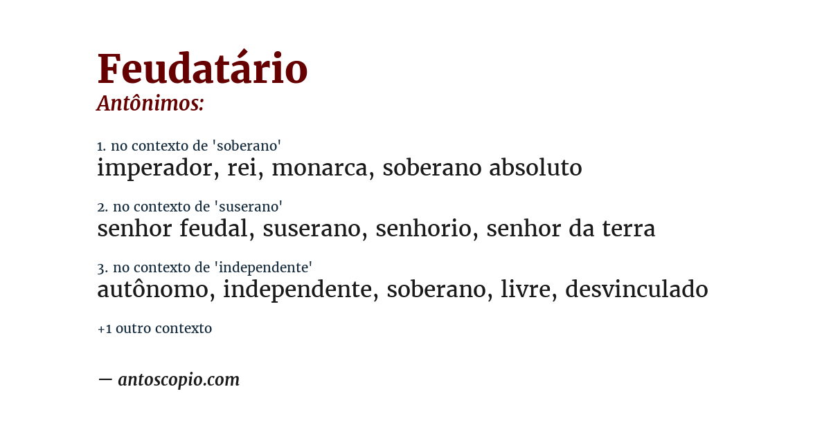 Antônimo de feudatário