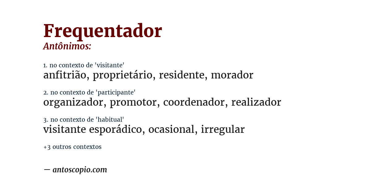 Antônimo de frequentador