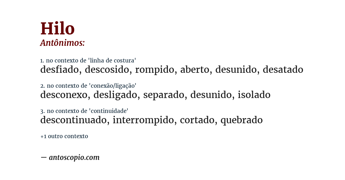 Antônimo de hilo