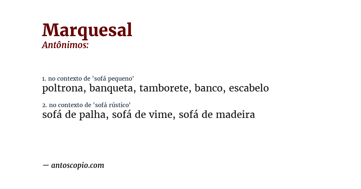 Antônimo de marquesal