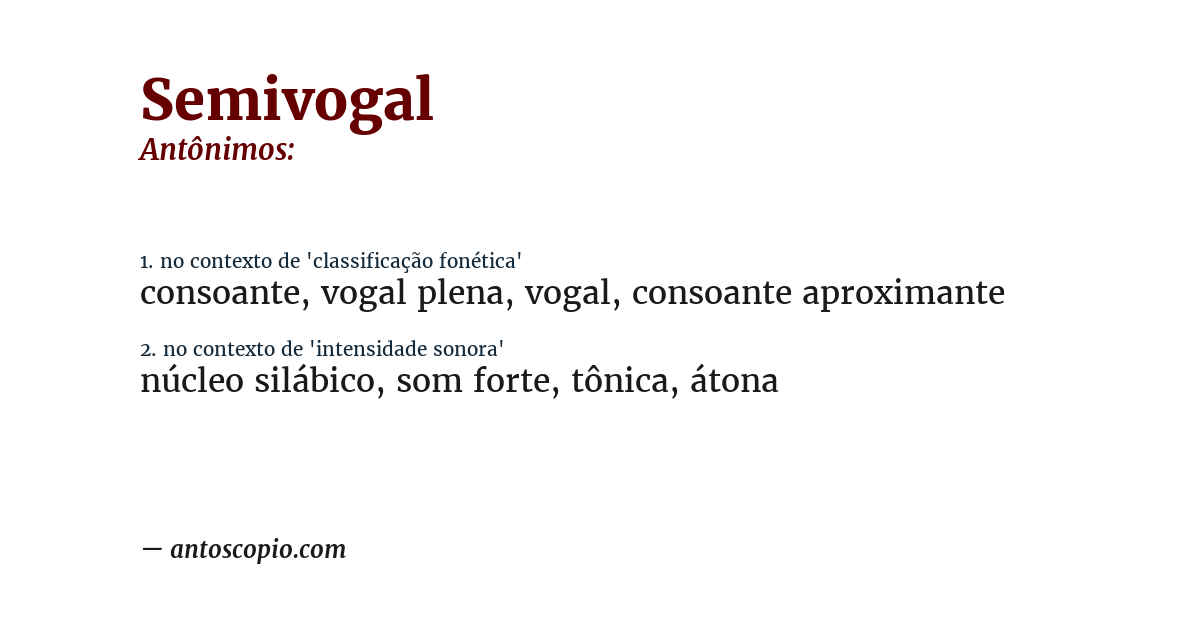 Antônimo de semivogal