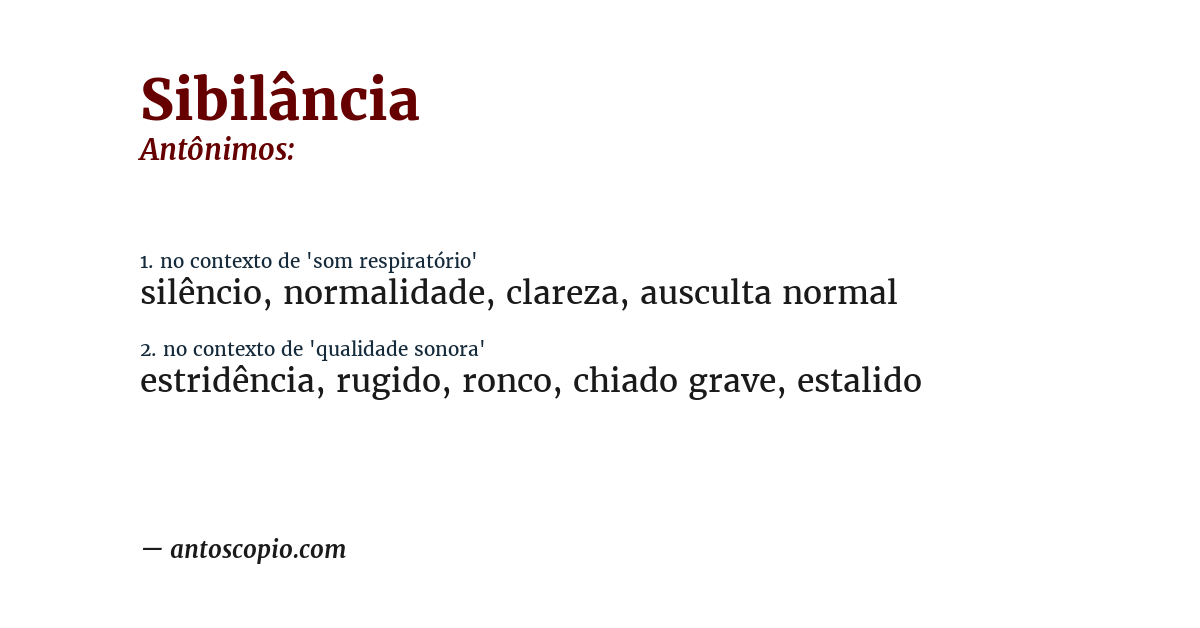 Antônimo de sibilância