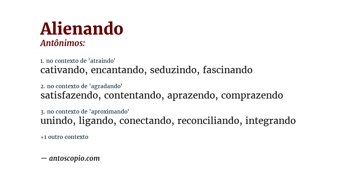 Antônimo de alienando