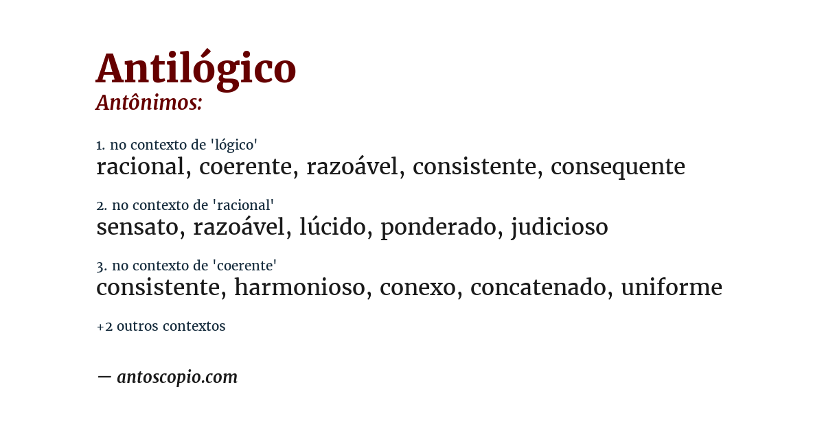 Antônimo de antilógico