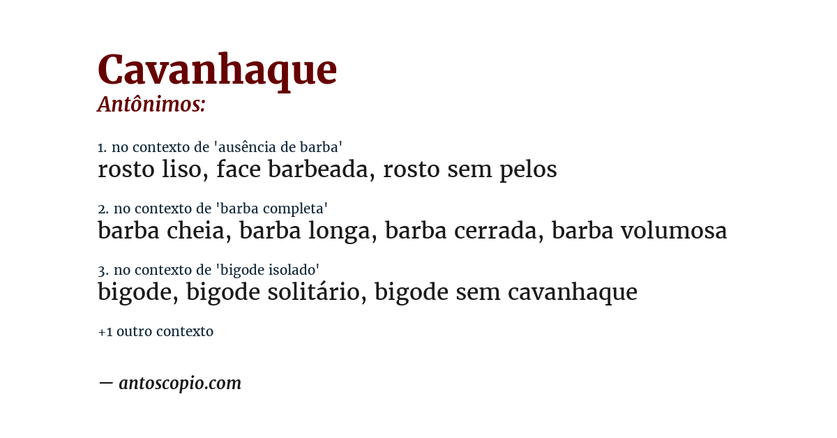 Antônimo de cavanhaque