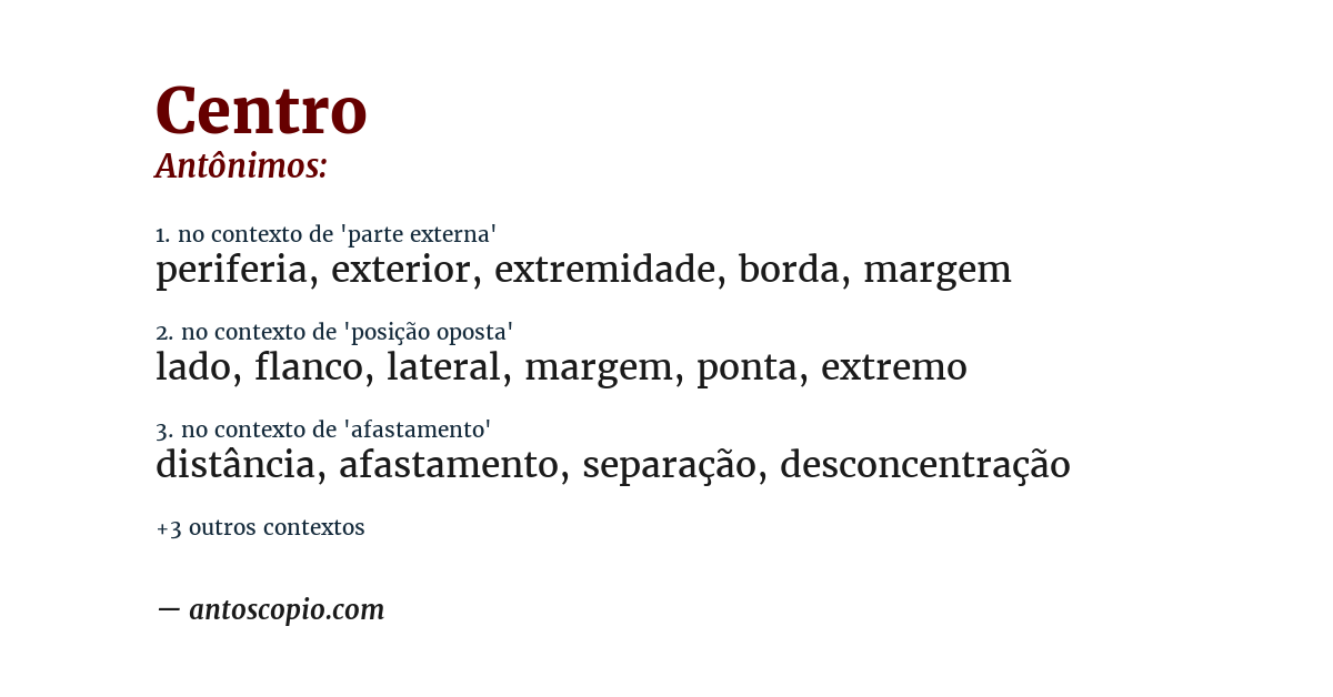 Antônimo de centro