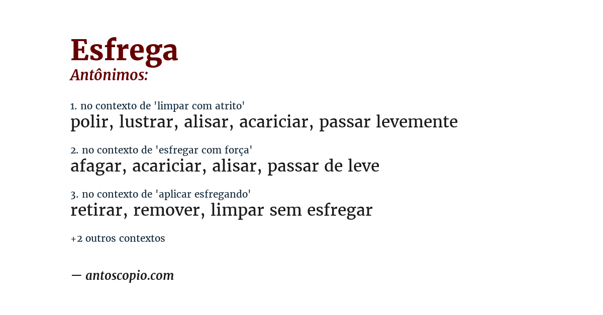 Antônimo de esfrega