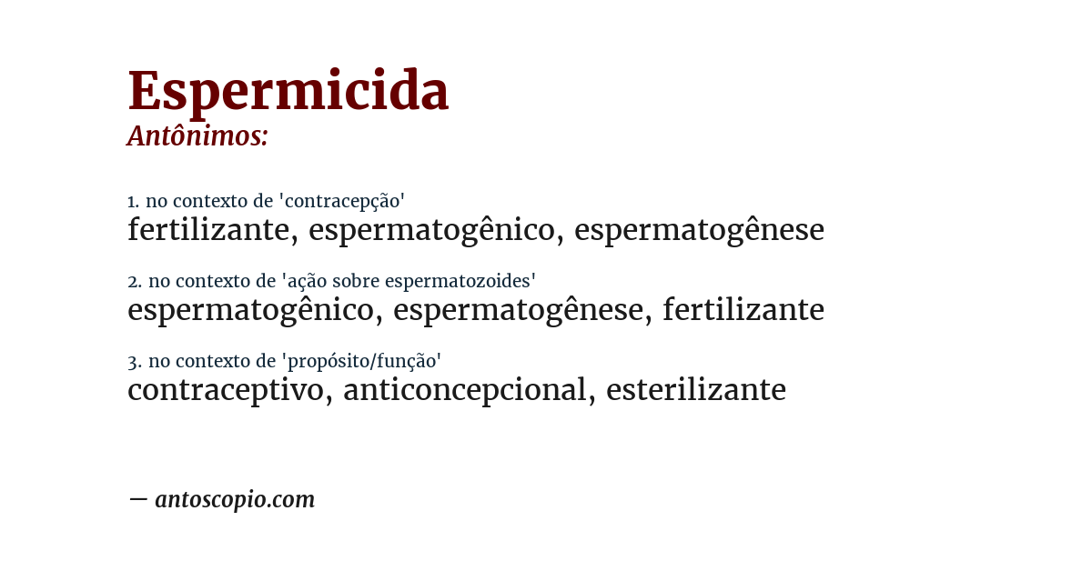 Antônimo de espermicida
