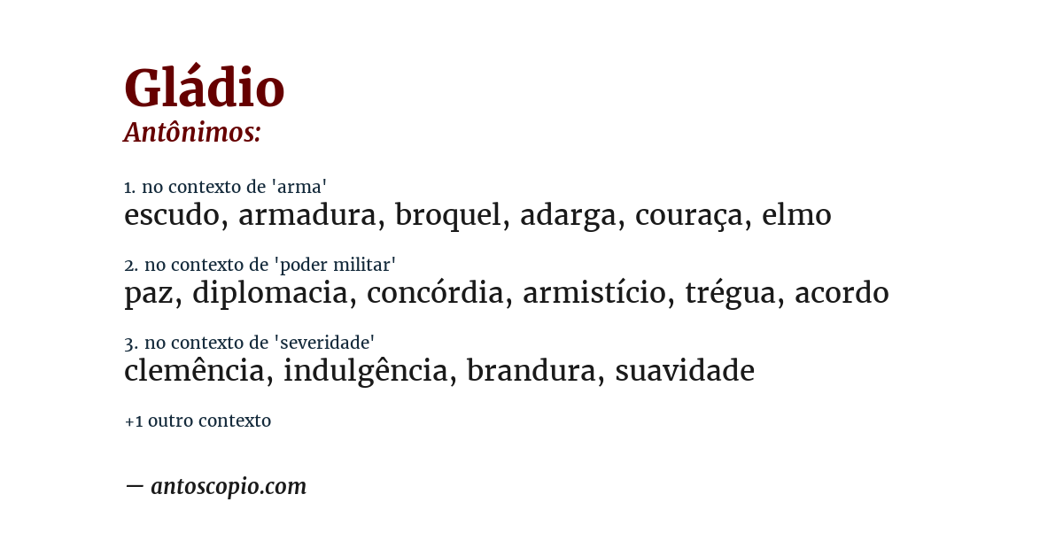 Antônimo de gládio