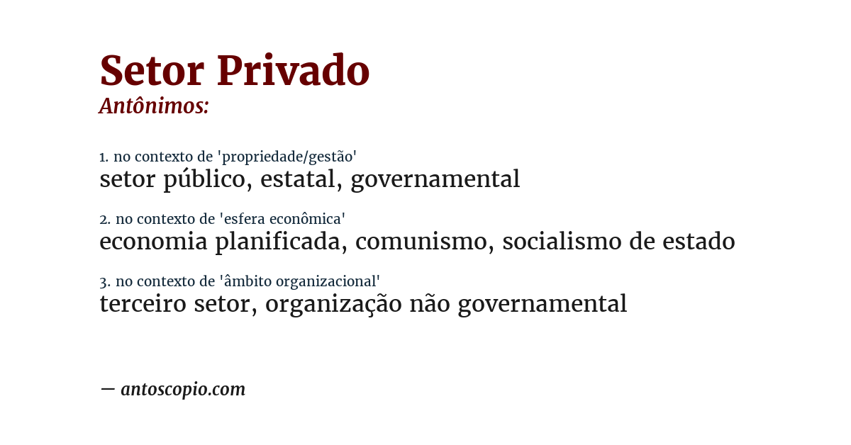 Antônimo de setor privado