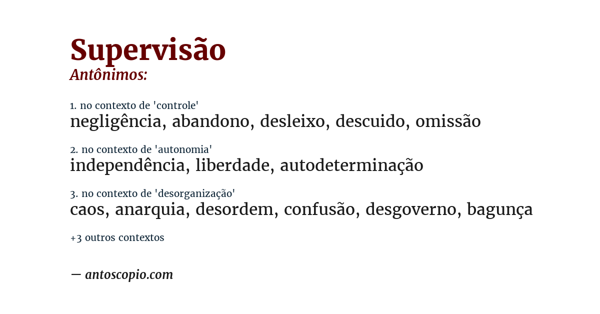 Antônimo de supervisão