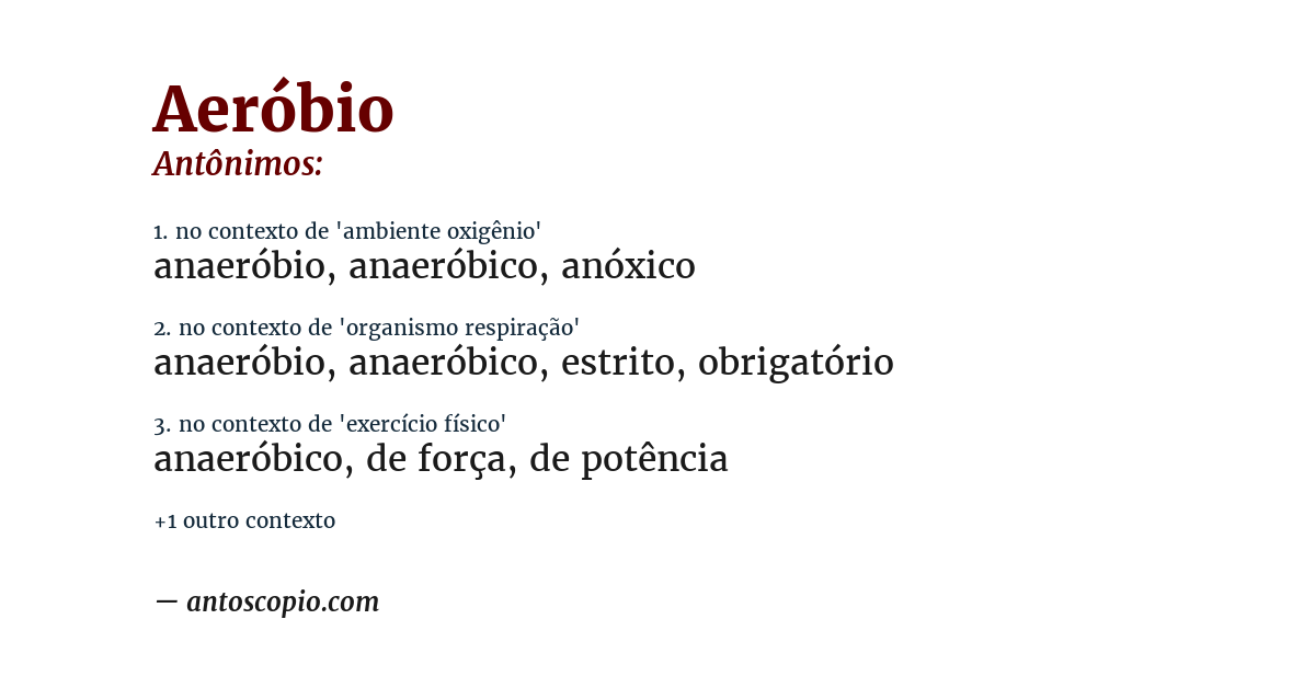 Antônimo de aeróbio