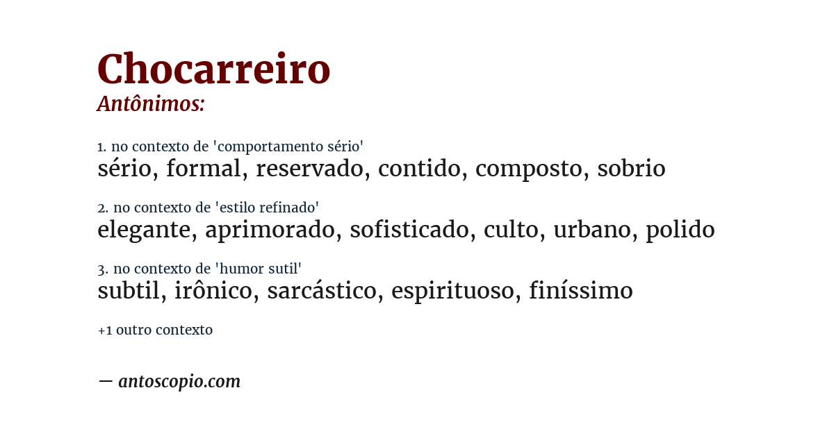 Antônimo de chocarreiro