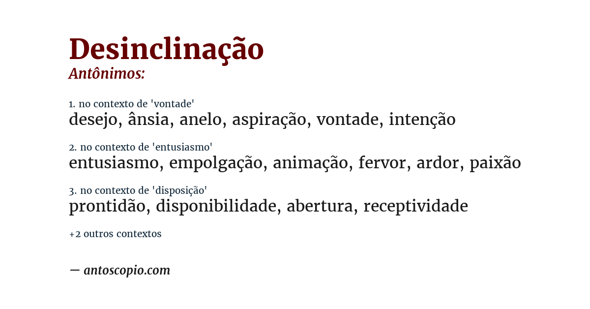Antônimo de desinclinação