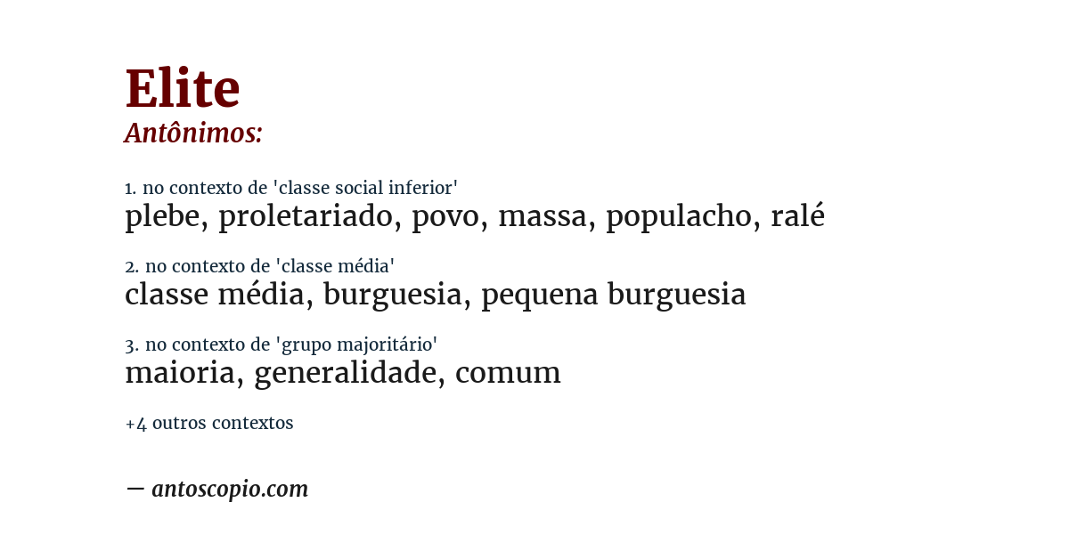 Antônimo de elite