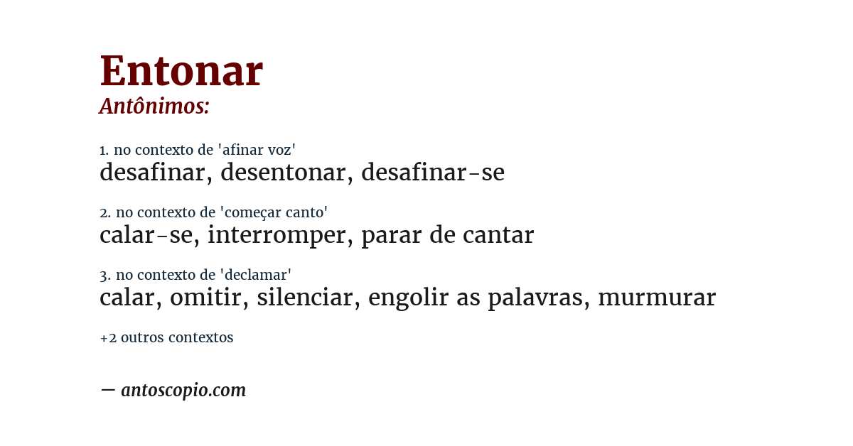 Antônimo de entonar