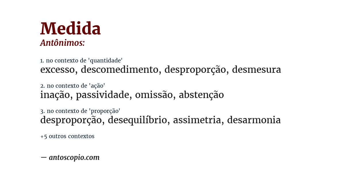 Antônimo de medida