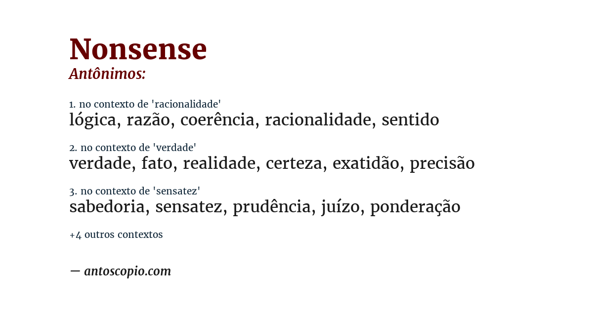 Antônimo de nonsense