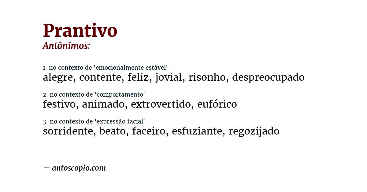 Antônimo de prantivo