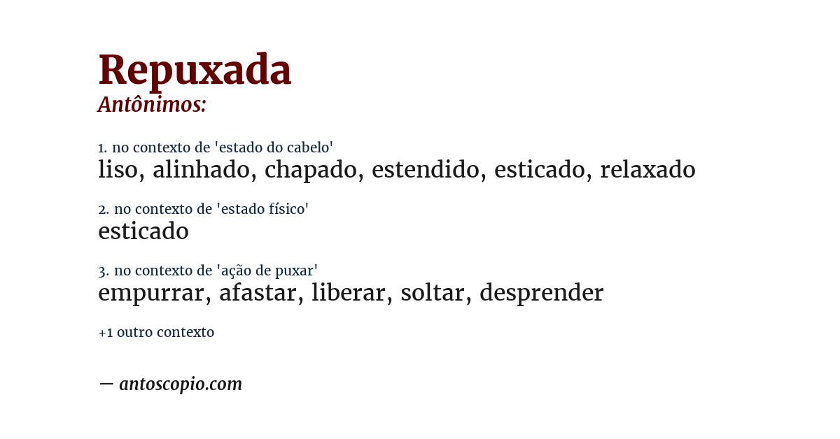 Antônimo de repuxada