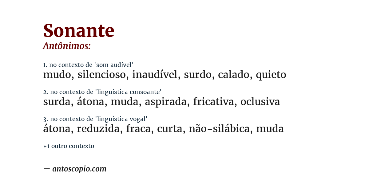 Antônimo de sonante