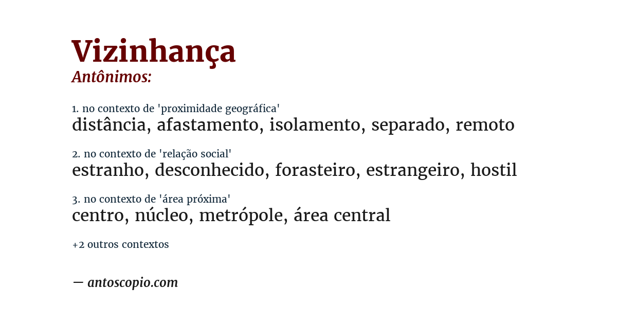 Antônimo de vizinhança